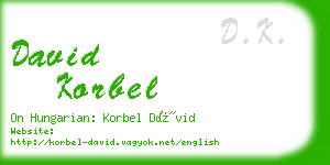 david korbel business card